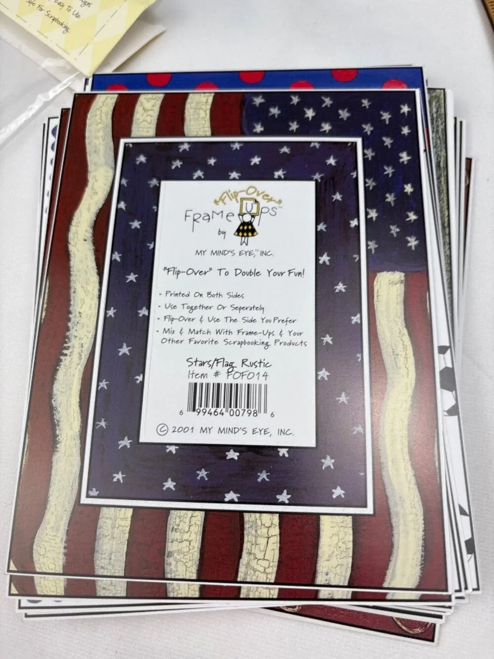 My Minds Eye Flip-Over Frame-Ups Scrapbooking Kit 128 Designs Patriotic Rustic